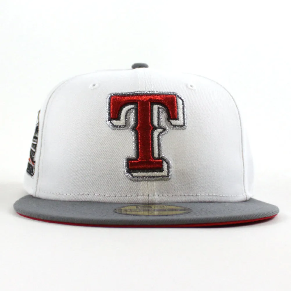 Texas Rangers 2020 Inaugural Season New Era 59Fifty Fitted Hat (White Stone Gray Red Under Brim)