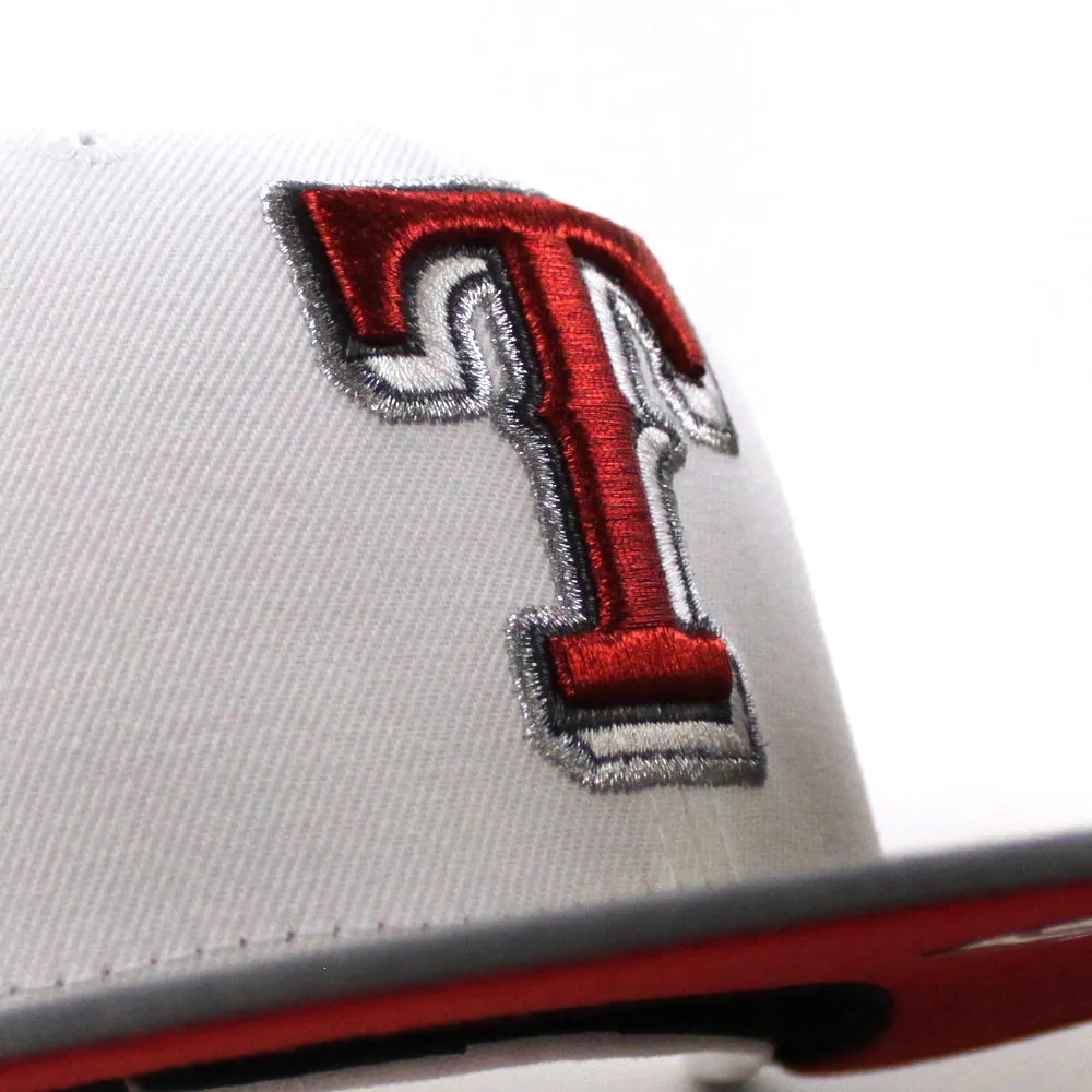 Texas Rangers 2020 Inaugural Season New Era 59Fifty Fitted Hat (White Stone Gray Red Under Brim)