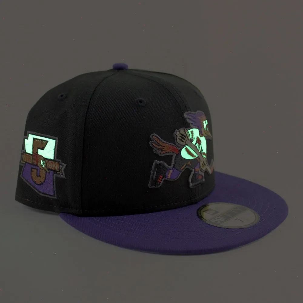 TUCSON ROADRUNNERS 5th Anniversary New Era 59Fifty Fitted Hat (Black Purple Gray Under Brim)
