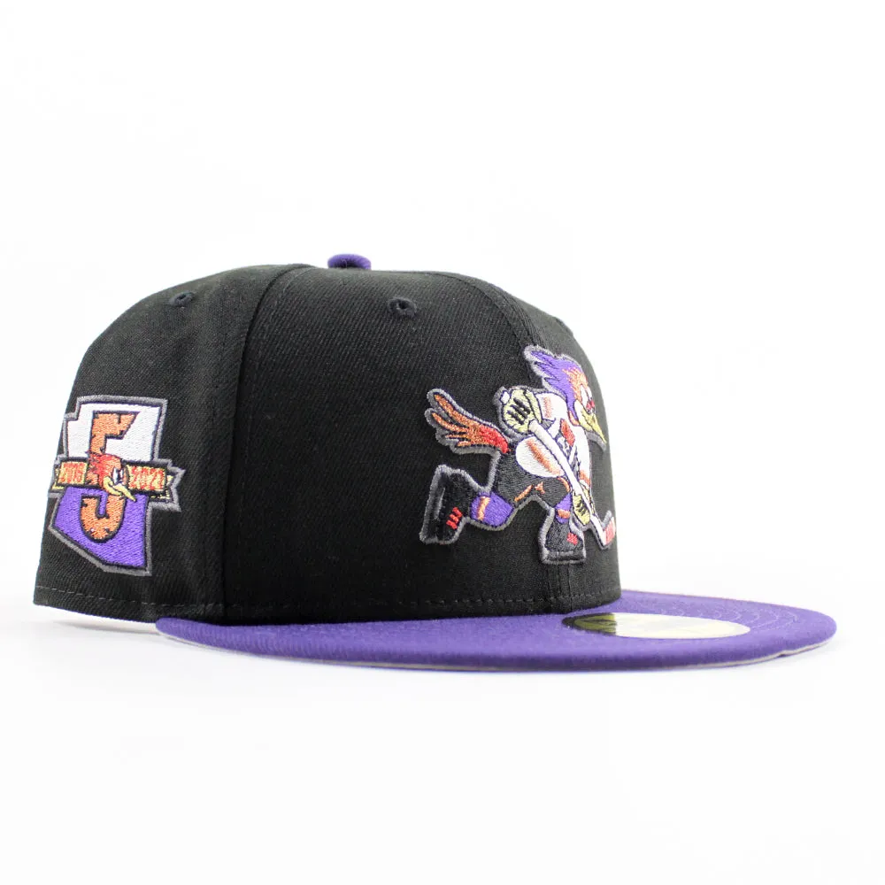 TUCSON ROADRUNNERS 5th Anniversary New Era 59Fifty Fitted Hat (Black Purple Gray Under Brim)