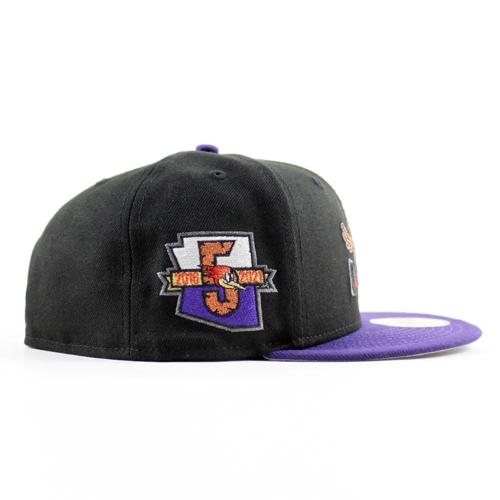 TUCSON ROADRUNNERS 5th Anniversary New Era 59Fifty Fitted Hat (Black Purple Gray Under Brim)