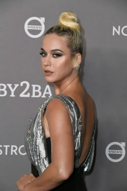 Two Tone Katy Perry V Neck Dress Open Back Prom Celebrity Gown Red Carpet Dress Baby2Baby Gala