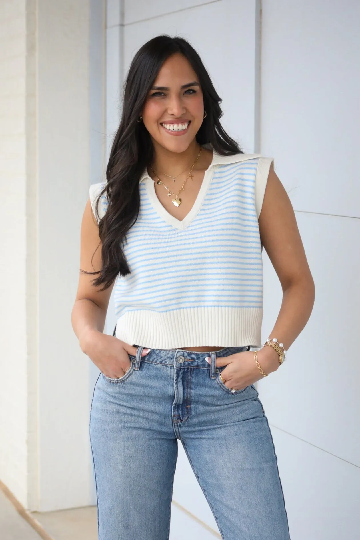 Weekender Striped Sweater Vest