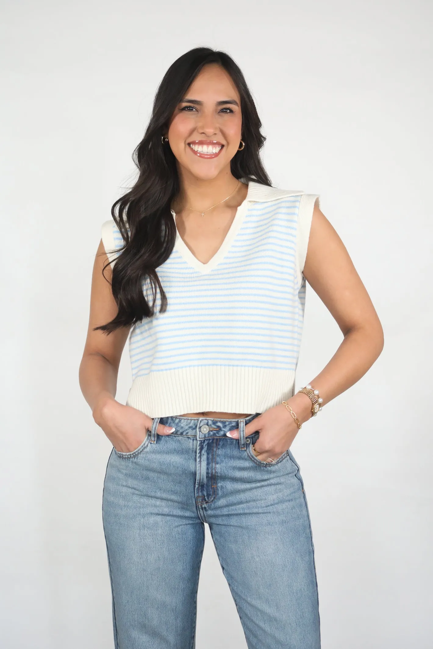 Weekender Striped Sweater Vest