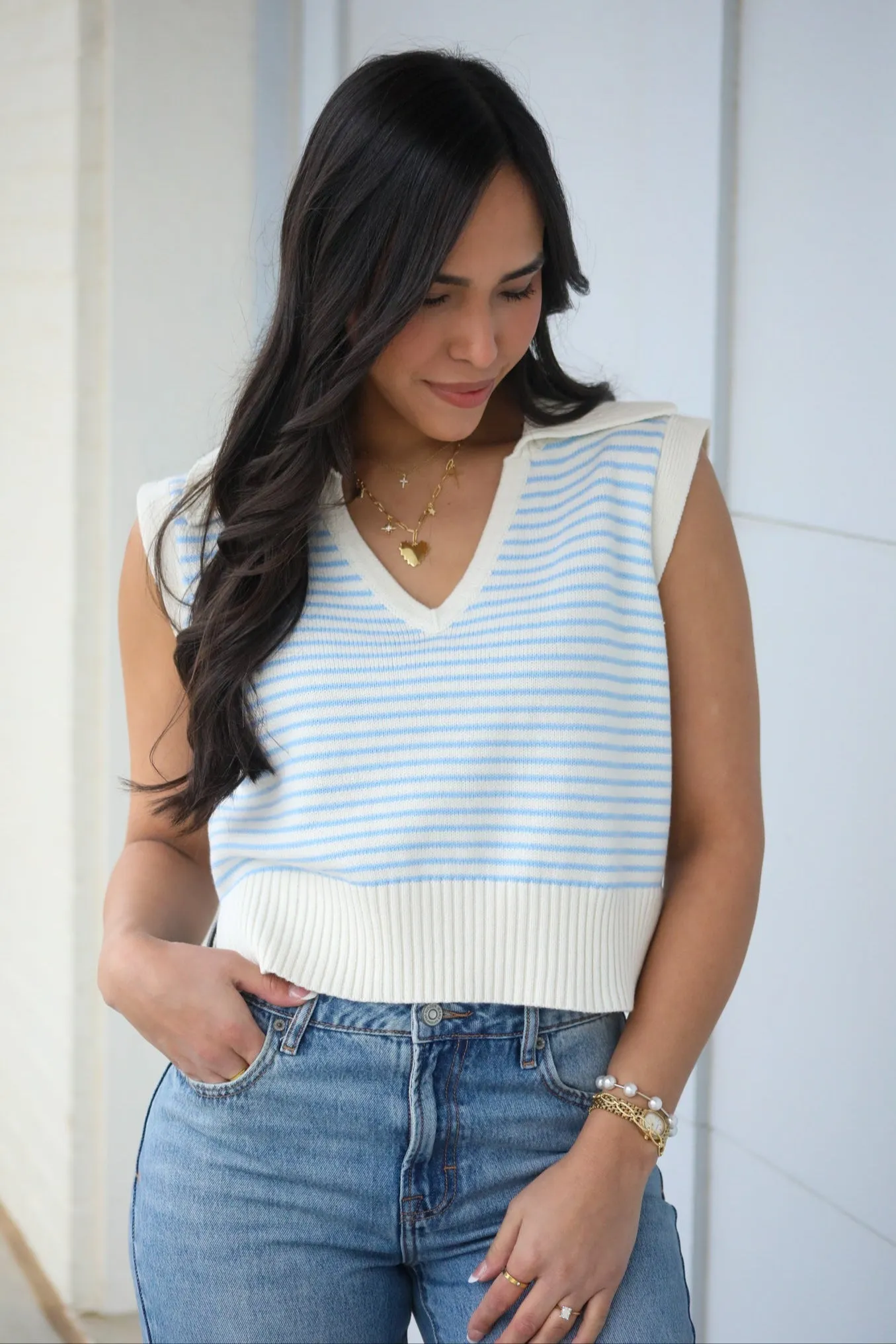 Weekender Striped Sweater Vest