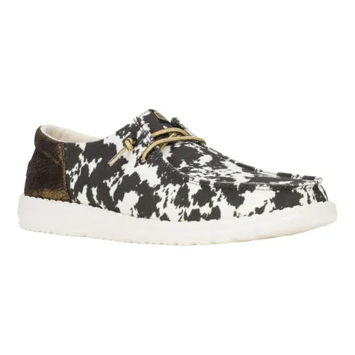 Wendy Funk Cowgirl - White/Black Cow Print