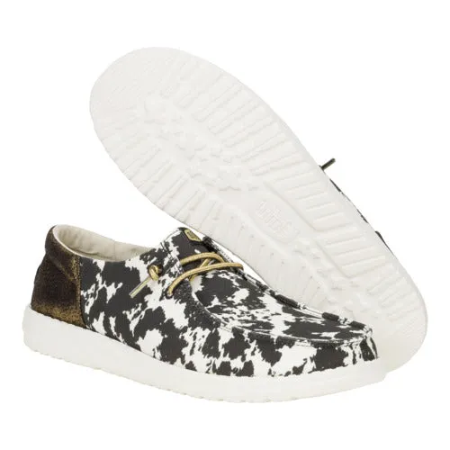 Wendy Funk Cowgirl - White/Black Cow Print