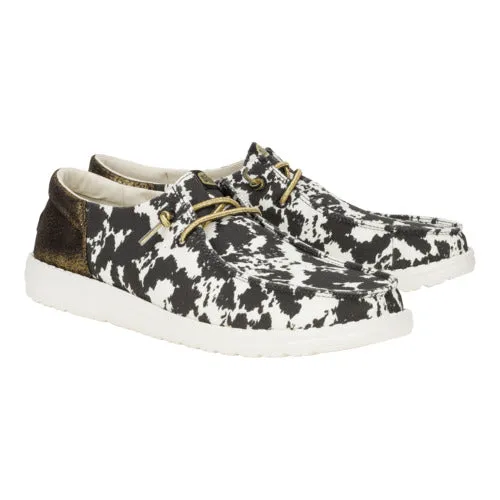 Wendy Funk Cowgirl - White/Black Cow Print