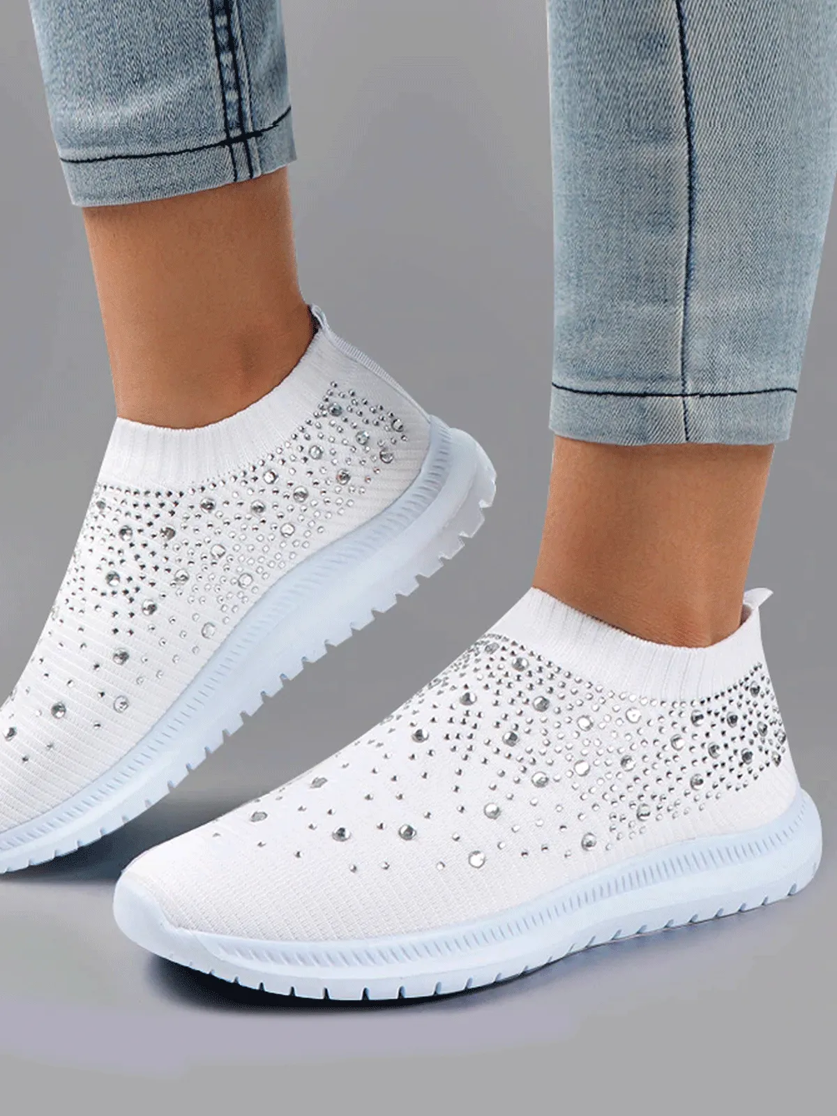 Women's  Sporty Bedazzled Sneakers