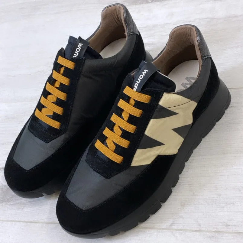 Wonders Black & Mustard Sneakers
