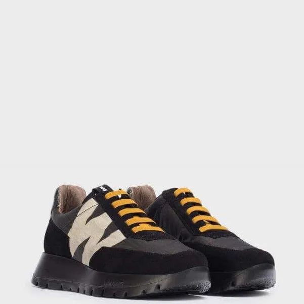 Wonders Black & Mustard Sneakers