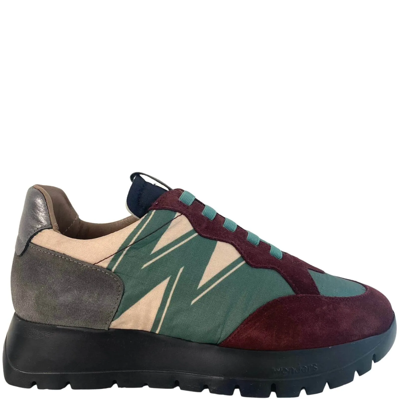 Wonders Burgundy & Teal Green Autumn Sneakers